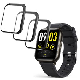 Compatible for AGPTEK 1.69'' Smartwatch Screen Protector, Giaogor 3D Full Coverage PET Soft Screen Protector Film Compatible with AGPTEK LW31 Smartwatch 1.69 inch (Black-3 Pack)