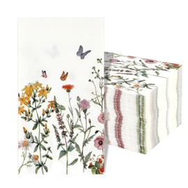 Floral Napkins 100Pcs Watercolor Floral Paper Napkins Disposable Decorative Floral Cocktail Napkins Spring Flower Napkins Wildflower Dinner Napkin Guest Hand Towels for Wedding Baby Shower Birthday