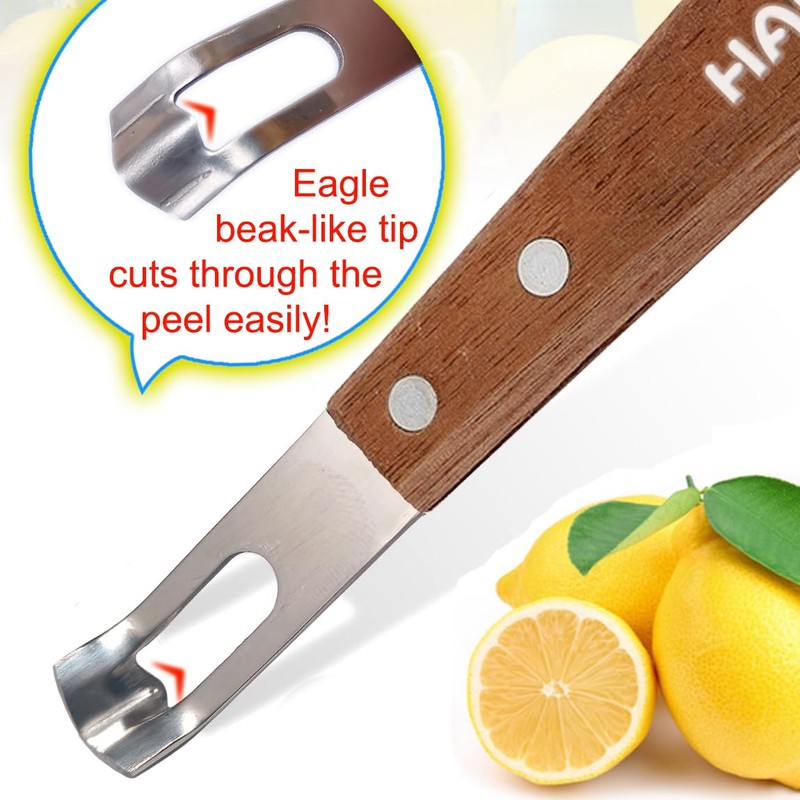 HAMOER Channel Knife Zester - Fruit and Vegetable Tool for