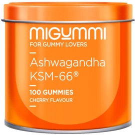Ashwagandha Gummy Bears | 100 Gummies Natural Cherry Flavour | Withania Somnifera | Ashwagandha KSM-66 | Anxiety, Anti-Stress, Natural Relaxation, Energy and Vitality | Vegan | Gluten Free