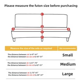 CEYISZHU Jacquard Futon Cover Stretch Armless Futon Sofa Slipcover with Elastic Bottom Thick Sofa Bed Furniture Protector Covers, Machine Washable (L,Khaki)