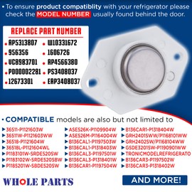 Whole Parts Refrigerator Thermistor Sensor Part # C8983701 - Replacement and Compatible with Some Viking Refrigerators - Replaces AP5313807, 956356, VC8983701, PD00002281 Models - 2 Yr Warranty
