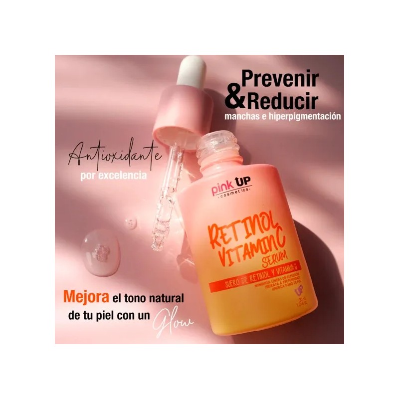 Kit Skincare Pink Up 3pz Hialurónico + Colágeno + Retinol