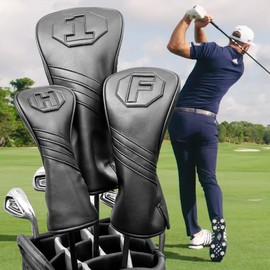 Golf Club Head covers. Set of three. Driver, Fairway Wood, Hybrid