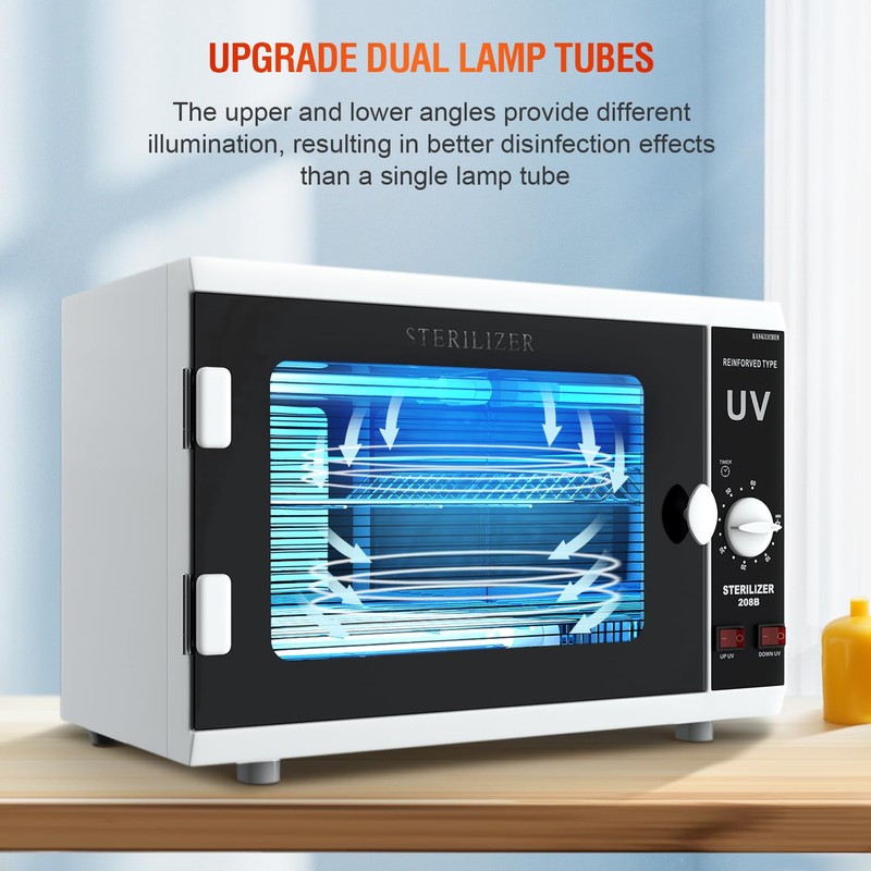 UV Sanitizer Cabinet. Dual Lamp UV Light Sanitizer Box with