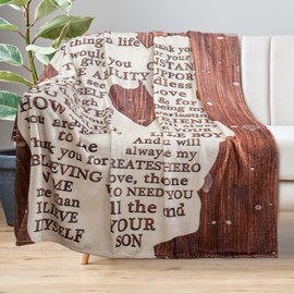 lpmisake Gifts for Dad from Son to My Dad Blanket Best Gift for Fathers Day Birthday Christmas Valentines Day Bday Present Idea for Father Husband Men Him Healing Thoughts Throw Blanket 60''x50''