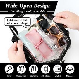 Clear Travel Toiletries Bag Makeup Thickened PVC Waterproof Transparent Wash Bags with Handles Plastic Cosmetic Bag for Women Men Holiday