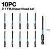 AXELORD 10Pcs Magnetic Torx Screwdriver Bit,1/4 "Hex Shank TT15 S2