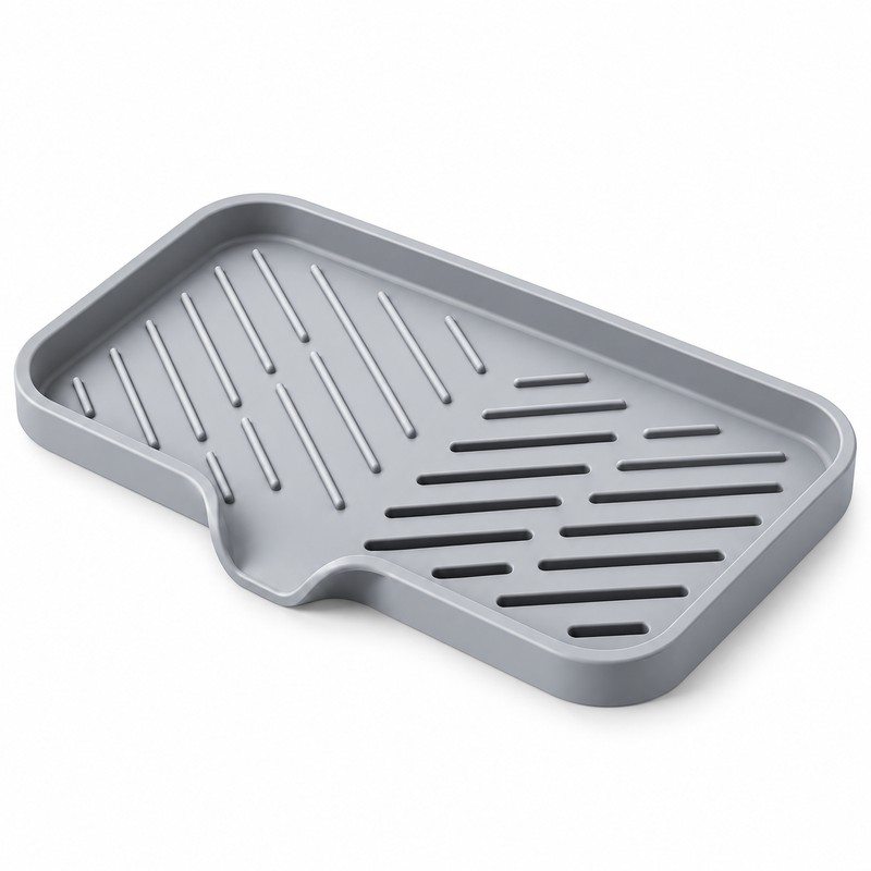 Kitchen Sink Silicone Tray for Soap and Sponge Storage –
