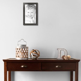 ArtToFrames 9x15 Inch Black Picture Frame, This 1.25 Inch Custom Wood Poster Frame is Antique Black - Comes with Regular Glass and Corrugated Backing (2WOM5106-9x15)