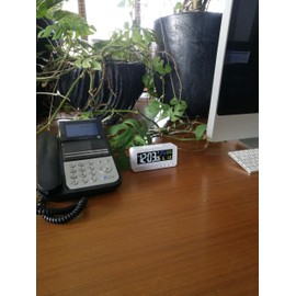 Mag T-684WH Radio-controlled Alarm Clock, Color Herbs, 4 Color Digital LCD Display, White