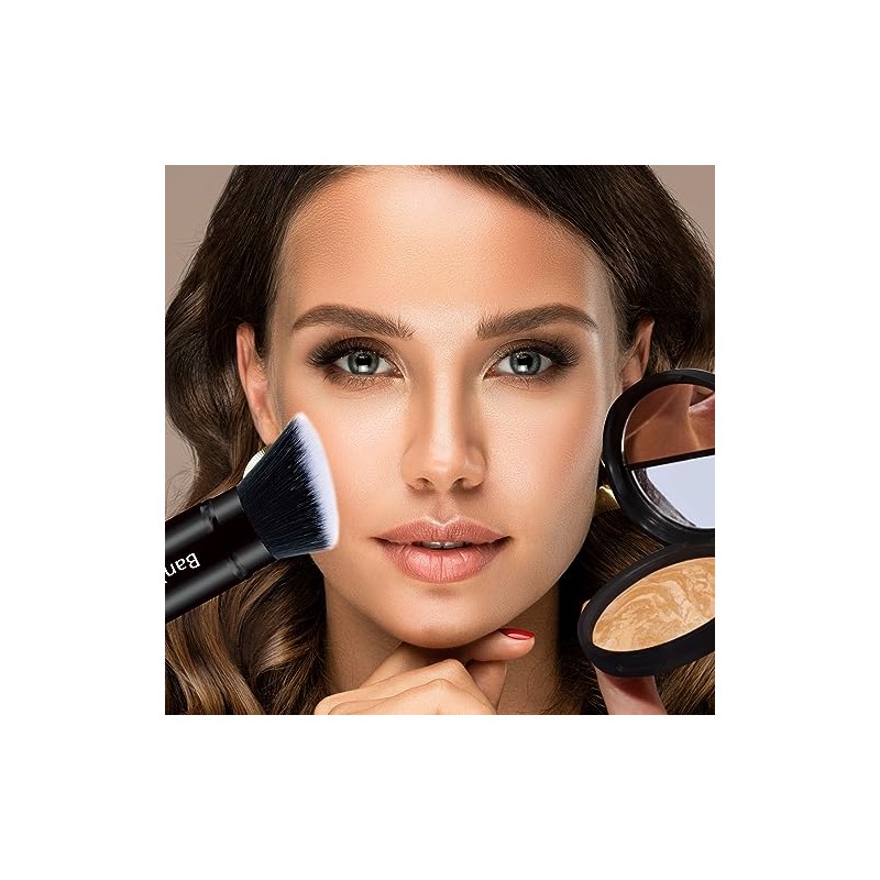 Brocha Maquillaje Kabuki Cara Cepillo Retráctil Viaje Portátil Impecable Base