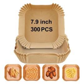 Yenmoz 300 PCS 7.9 Inch Square Air Fryer Baking Paper Liners, Non-Stick Parchment Paper Liners for 5-8QT Airfryer Microwave Oven Frying Pan