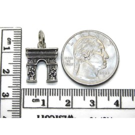 Arc de Triomphe Charm Pendant .925 Sterling Silver