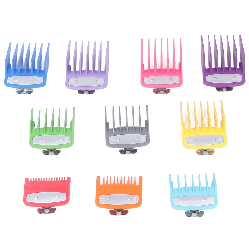 10 Sizes Hair Clipper Combs Guides Professional Colorful Number Coded
