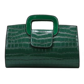 ZLM BAG US Women Crocodile Pattern Leather Shoulder Handbag Vintage Flap Tote Top Handle Satchel Handbags Large Clutch Purse