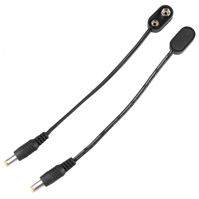 Mr.Power 9V Battery Clip Converter Power Cable Snap Connector 2.1mm