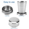 Aramox Collapsible Cup, Portable Outdoor Stainless Steel Collapsible Folding Cup