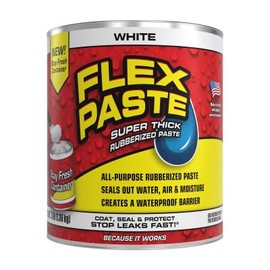 PFSWHTR32 FLEX PASTE Super Thick Waterproof Rubberized Paste, White, 3-Lb. Tub - Quantity 4