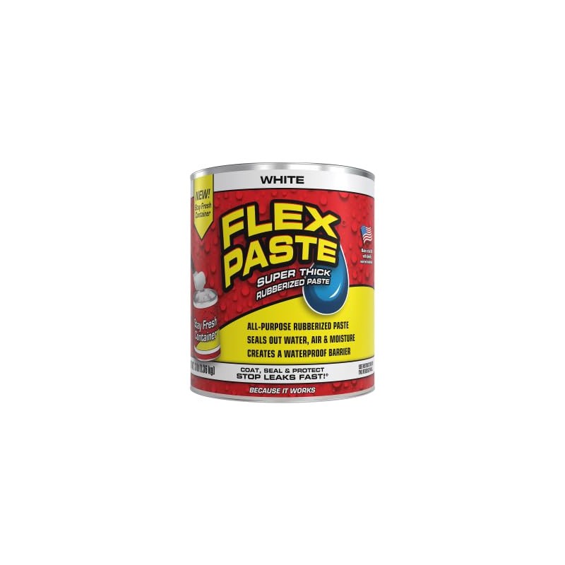 PFSWHTR32 FLEX PASTE Super Thick Waterproof Rubberized Paste, White, 3-Lb.