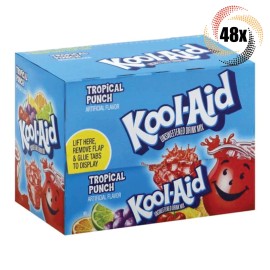 Kool-Aid Full Box 48x Packets Kool-Aid Tropical Punch Soft Drink Mix | Caffeine Free |