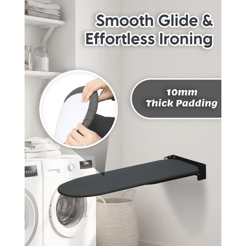 ZOES HOMEWARE Wall-Mounted Ironing Board Cover 13 x 37 inch，Small