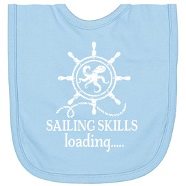 inktastic Sailing Skills Loading Maritime Boating Newborn Bib Light Blue 45714