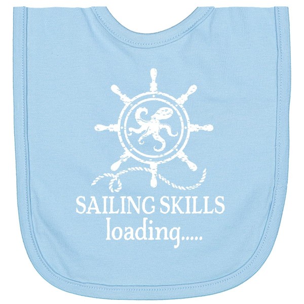 inktastic Sailing Skills Loading Maritime Boating Newborn Bib Light Blue