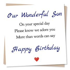Special Happy Birthday Card for Son - We Adore You More Than Words Can Say - For Child, Best Son Ever - lovely Son Birthday Card From Parent