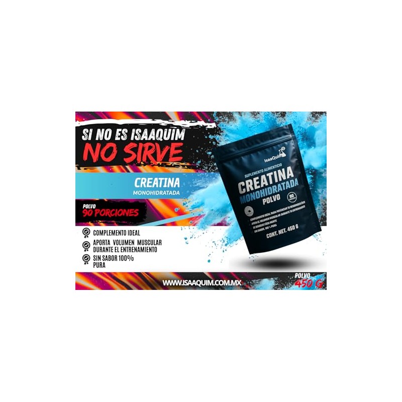 IsaaQuim Creatina Monohidratada en Polvo de 450 gr