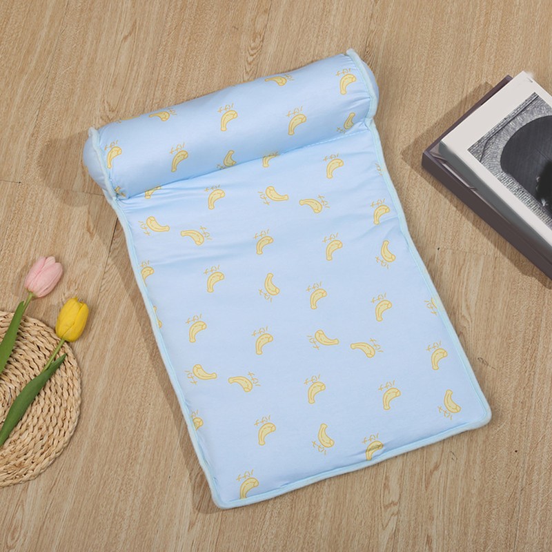 Pet Cooling Mat with Pillow Washable Ice Silk Summer Pet
