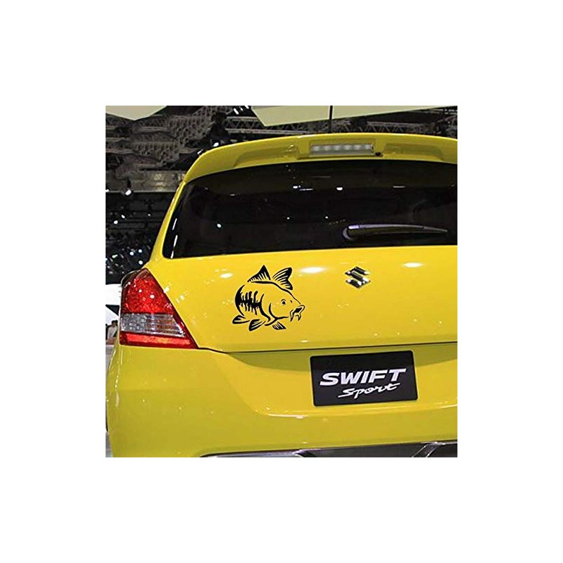 Car Sticker Carp Fish Sticker Fishing 15 x 13.5 cm