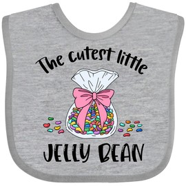 inktastic the Cutest Little Jelly Bean Baby Bib Heather Grey 3a541