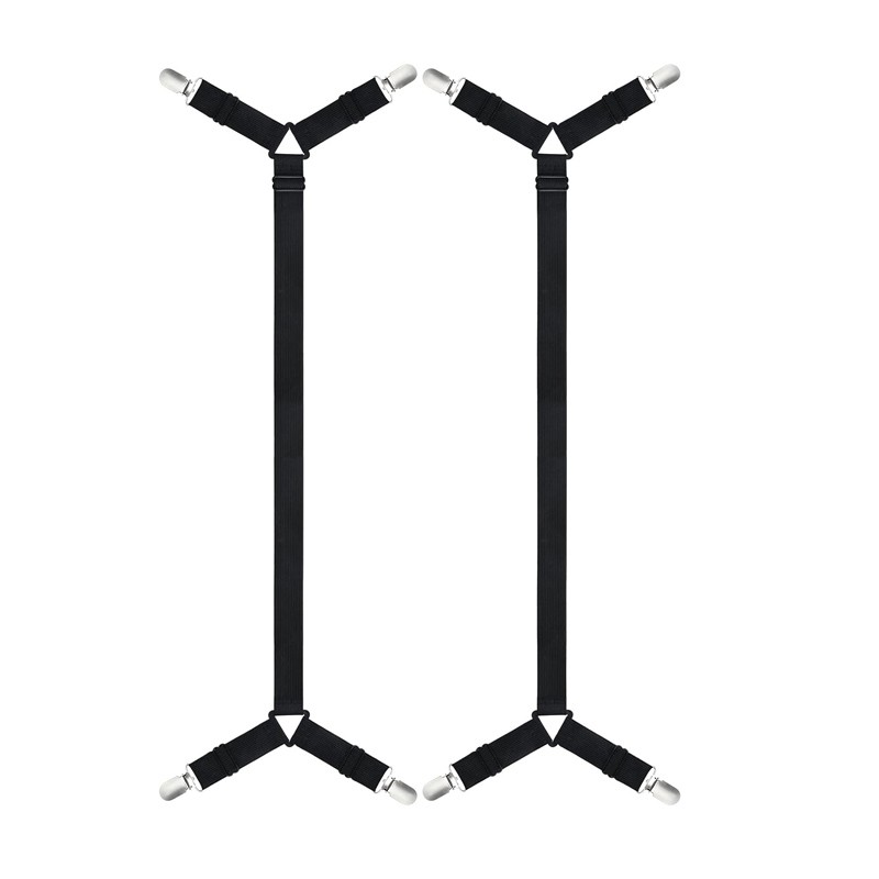 OrganiMax Bed Sheet Clips Fastener – Adjustable Elastic Straps for