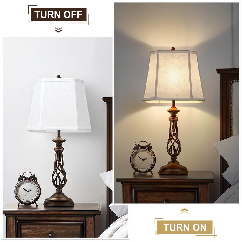 White Lamp Shades Set of 2, 10.5" x 10"x 13"