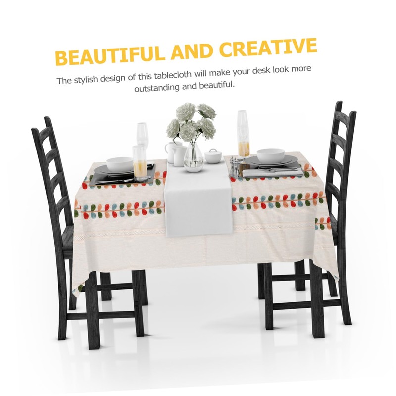 LABRIMP Elegant Winter Table Cover Rectangular Christmas Tablecloth Holiday Washable