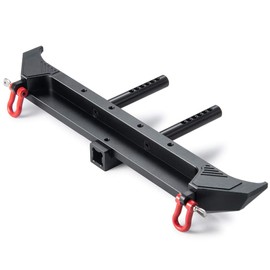 RCLions Metal Rear Bumper with 2pcs Red Shackles for Axial SCX10-iii AXI03007 1/10th RC Crawler Car
