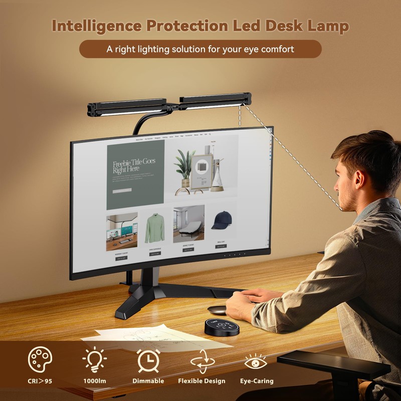 Pzloz Led Desk Lamps for Home Office - Eye Caring