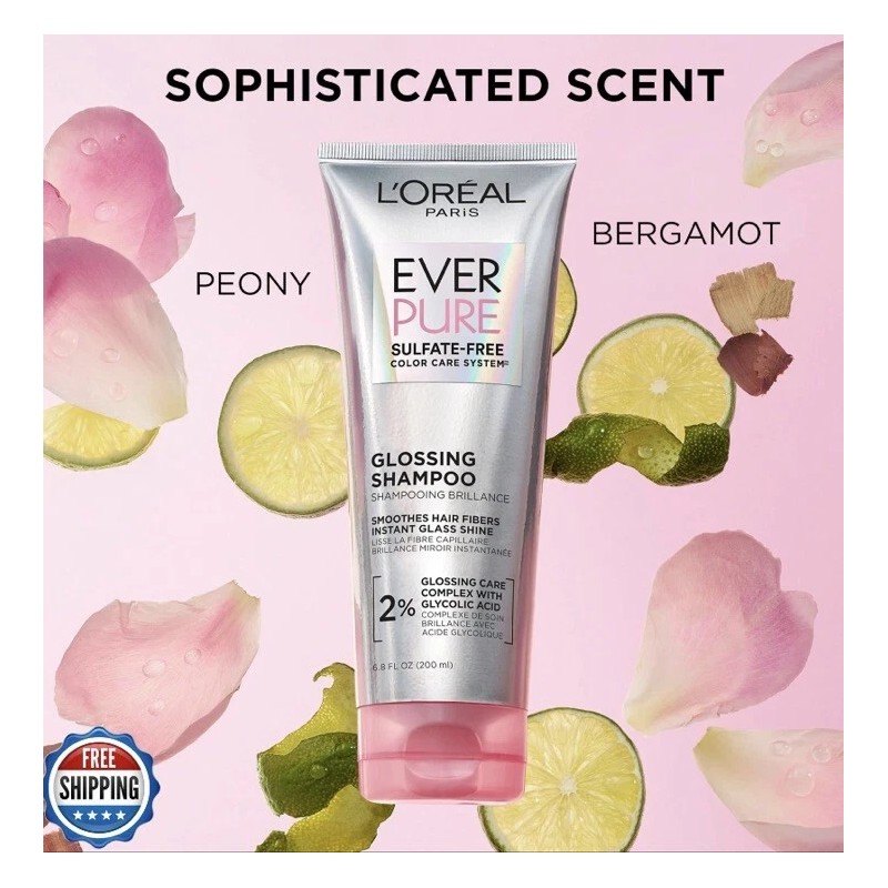 L'Oreal Paris Glossing Sulfate Free Shampoo and Conditioner Set with