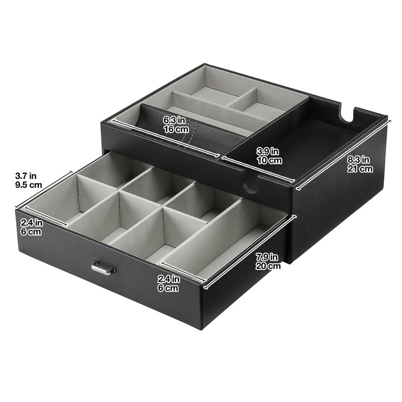 ProCase Father's Day Gift 2 Layers Valet Tray, Nightstand Organizer