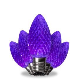 Kringle Traditions Purple C7 LED Christmas Light Bulbs – 25 Pack Dimmable SMD E12 Base Shatter Resistant Replacement Bulbs