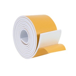 High Density Foam Weather Stripping Door Seal Strip Insulation Tape Roll for Insulating Door Frame, Window, Air Conditioner | Self Adhesive Sealing Weatherstrip (4 in x 1/4 in x 10 Ft, White)