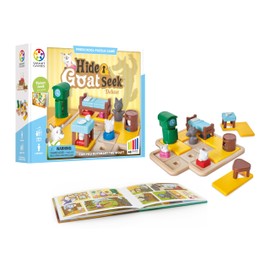 SmartGames Hide and Goat Seek - A Preschool Puzzle Game for Ages 3-7 Featuring 48 Challenged and a Bonus Picture Book