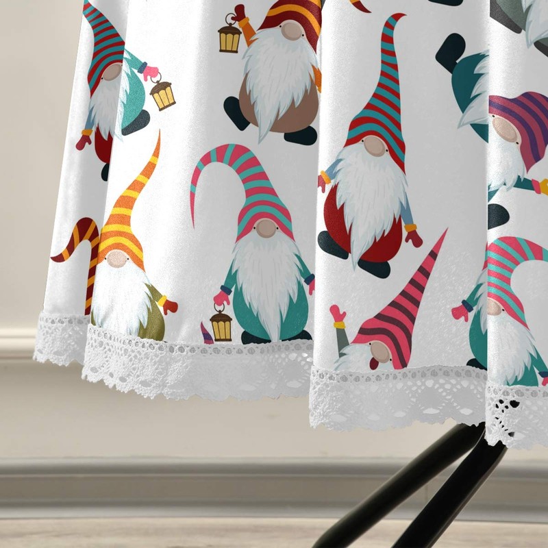 Christmas Tablecloths Christmas Gnome Decoration Seamless Tablecloth for Round Tables,