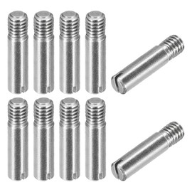 uxcell 10Pcs M6 x 25mm Slotted Cylindrical Pin 304 Stainless Steel Dowel External Thread Locating Pin for Furniture Cabinets