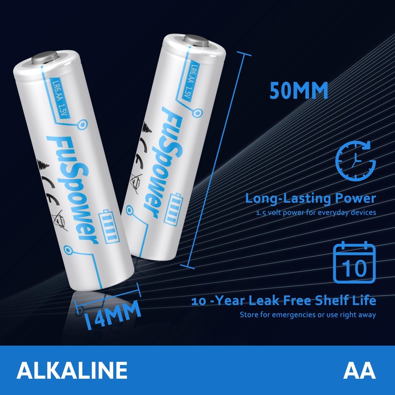 Fuspower AA Batteries Double A Battery 1.5V LR6 Alkaline Battery