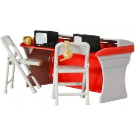 Figures Toy Company Red Commentator Table Playset For WWE & AEW Wrestling Action Figures