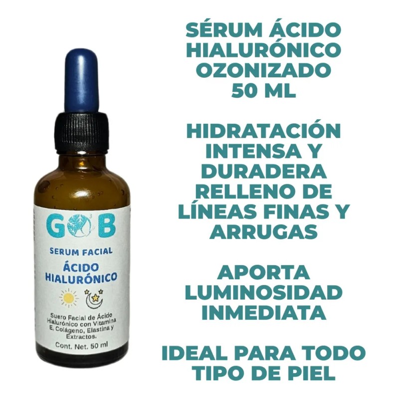 Sérum 50 ml con ácido hialurónico, vitamina E, colágeno y