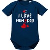 OM3® Baby Bodysuit with Saying - I Love Mum and