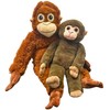 TQJOUJOU Punch Monkey Plush Toys, 2Pcs Baby Monkey & Orangutan